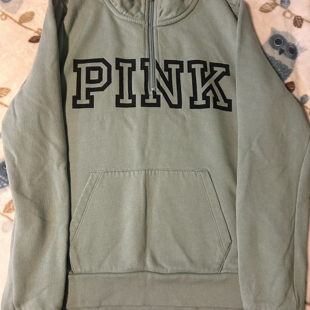 PINK Victoria's Secret Green Crew Neck Sweater